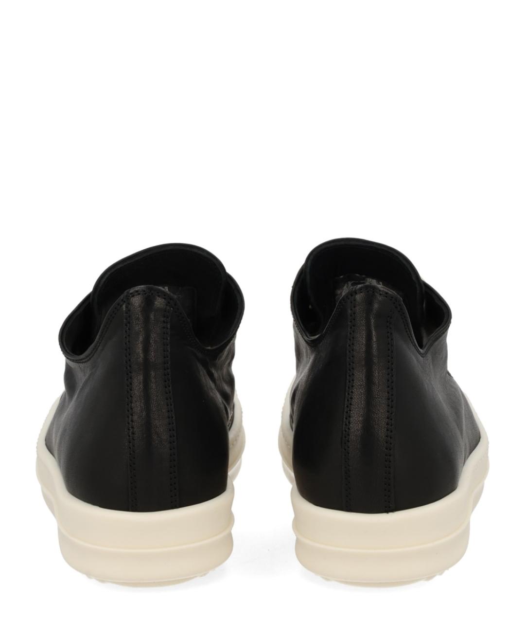 RICK OWENS Черные кожаные кеды, фото 4