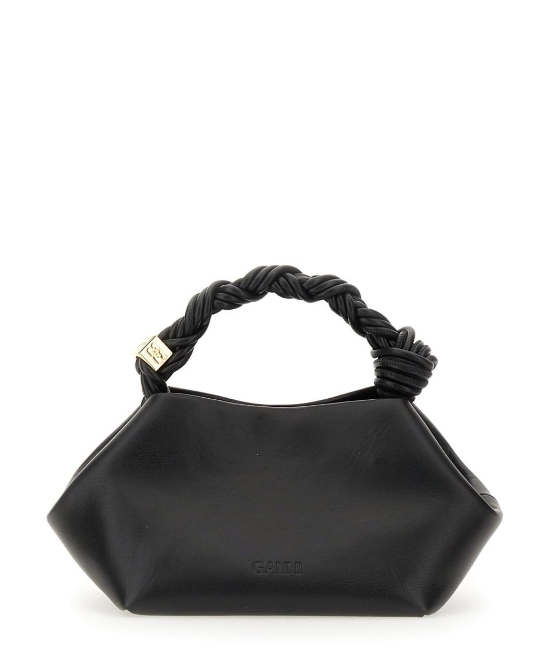 GANNI Черная кожаная сумка через плечо, фото 4