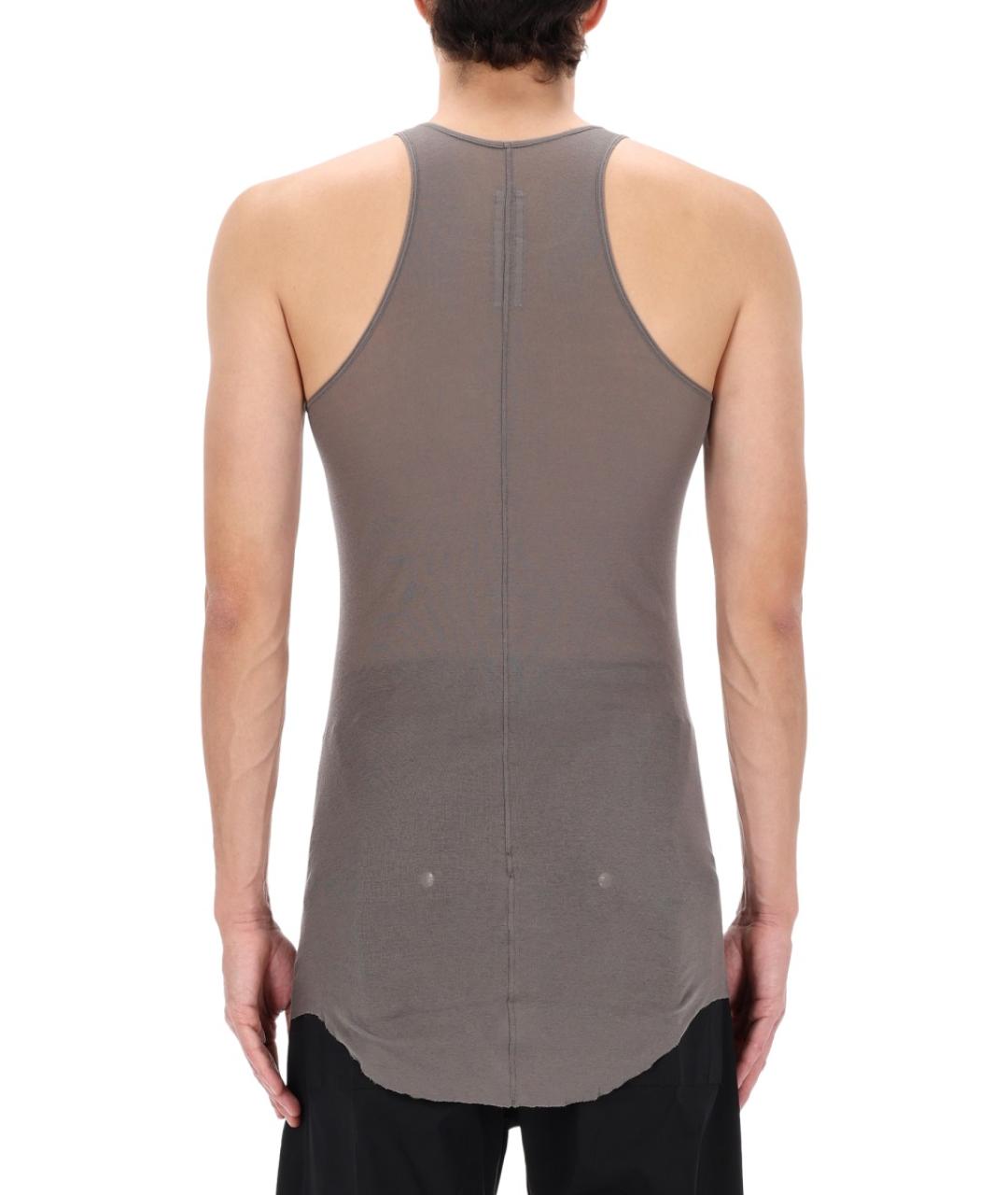 RICK OWENS Серая хлопковая майка, фото 5