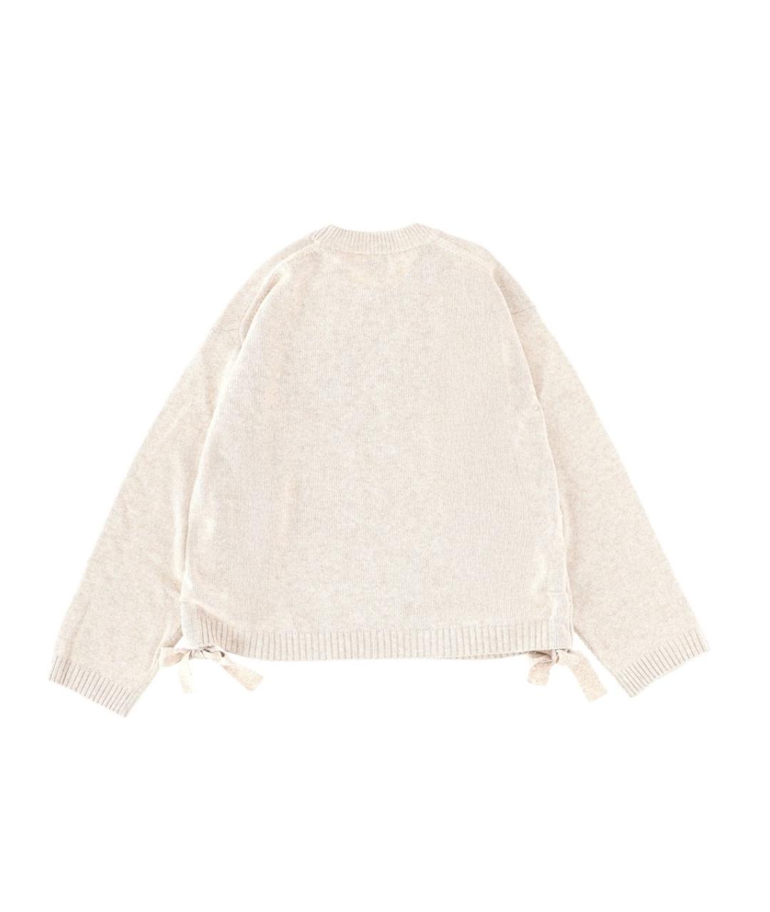 GANNI Бежевый шерстяной джемпер / свитер, фото 2