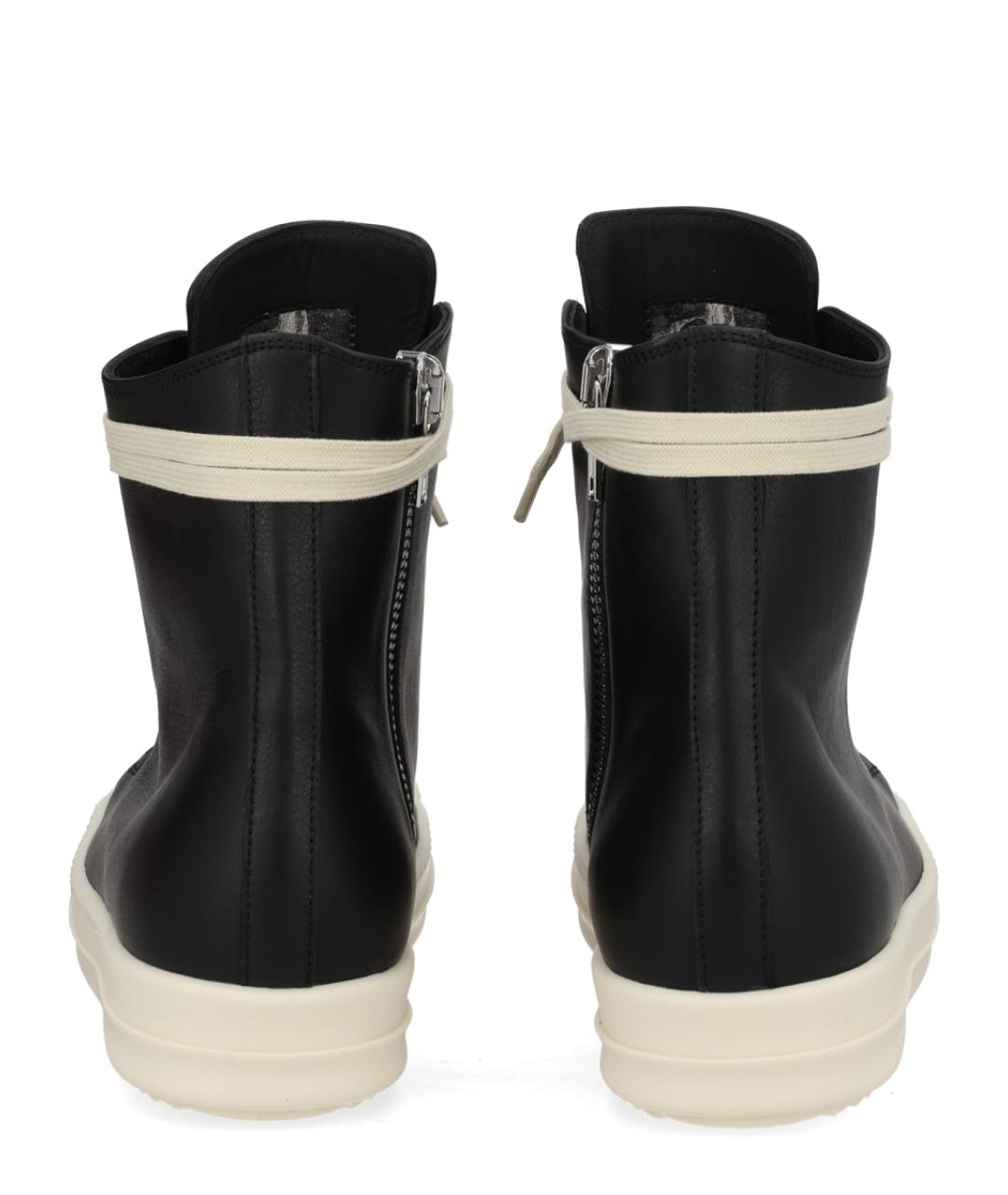 RICK OWENS Черные кожаные кеды, фото 4