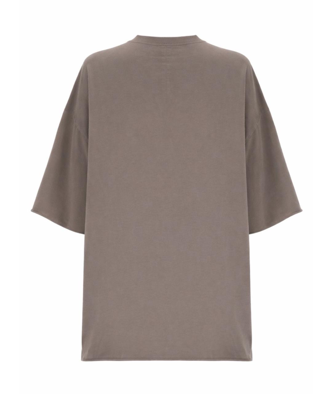 RICK OWENS Серая хлопковая футболка, фото 3