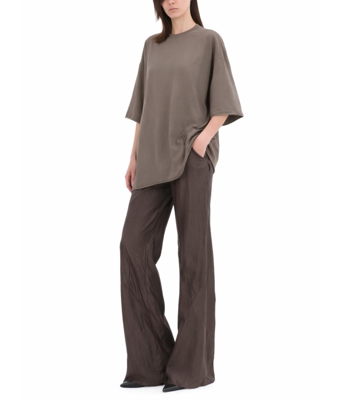 RICK OWENS Серая хлопковая футболка, фото 2