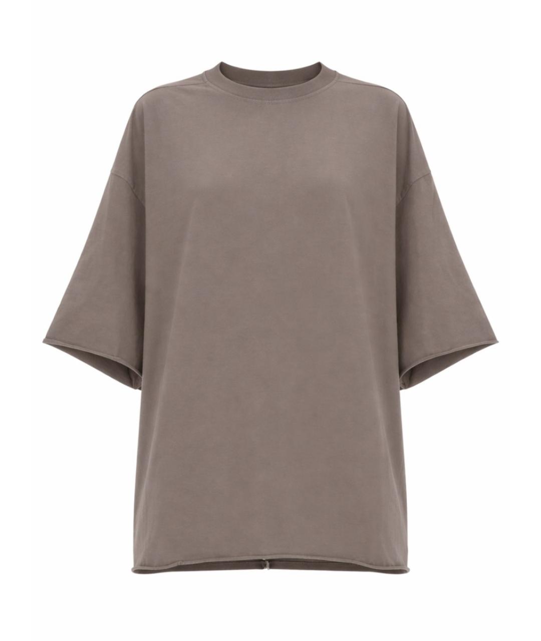 RICK OWENS Серая хлопковая футболка, фото 1