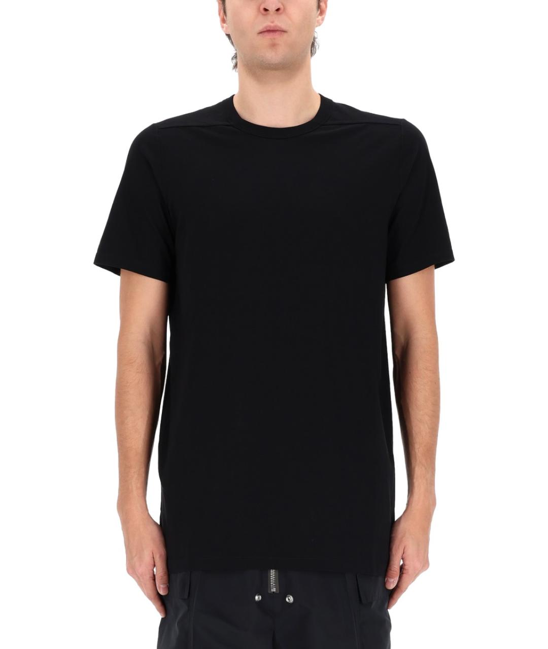 RICK OWENS Черная хлопковая футболка, фото 4