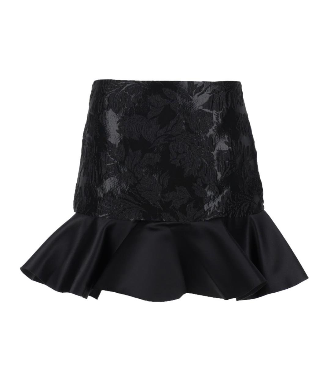 GANNI Черная полиэстеровая юбка мини, фото 1