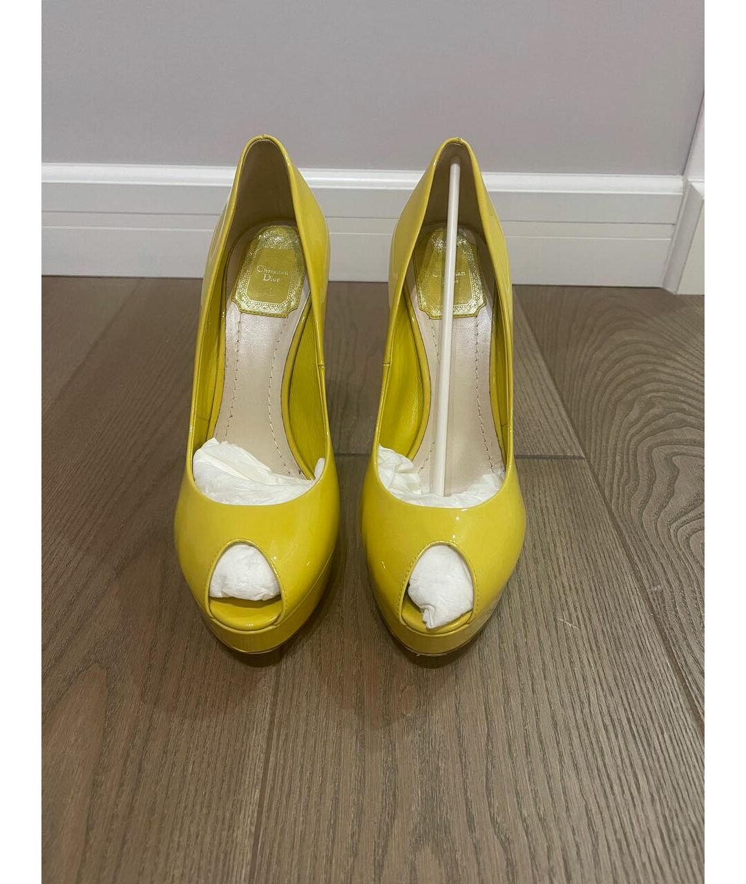 CHRISTIAN DIOR PRE-OWNED Желтые туфли из лакированной кожи, фото 2