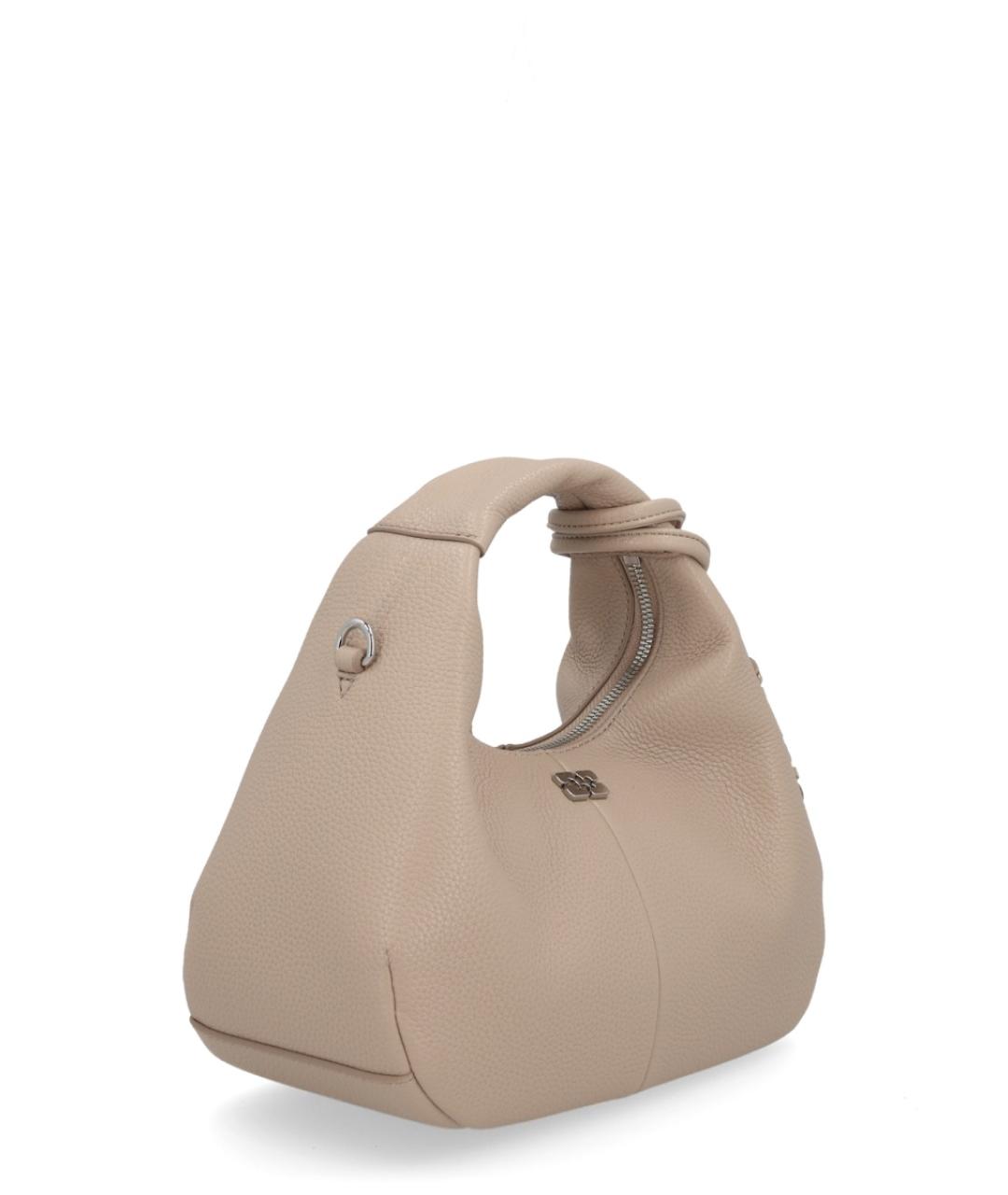 GANNI Бежевая кожаная сумка через плечо, фото 4