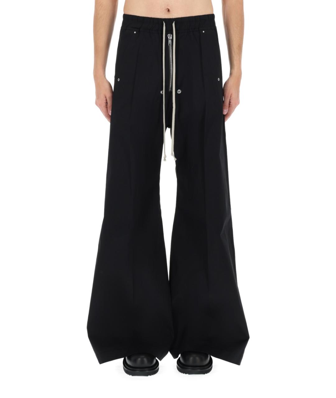 RICK OWENS Черные хлопковые повседневные брюки, фото 6