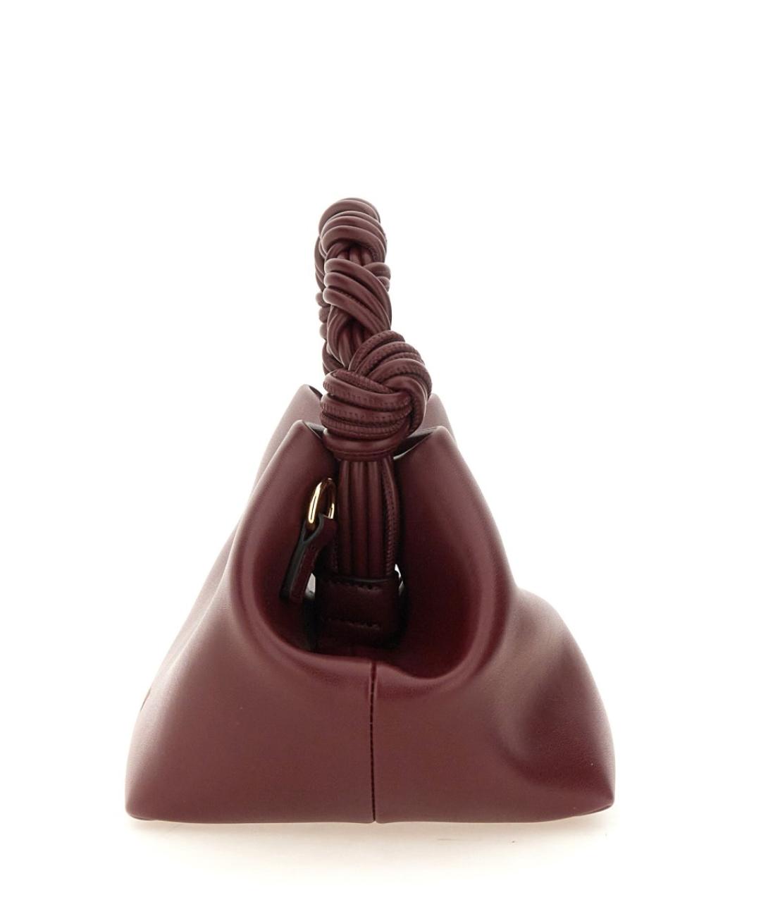 GANNI Бордовая кожаная сумка через плечо, фото 4