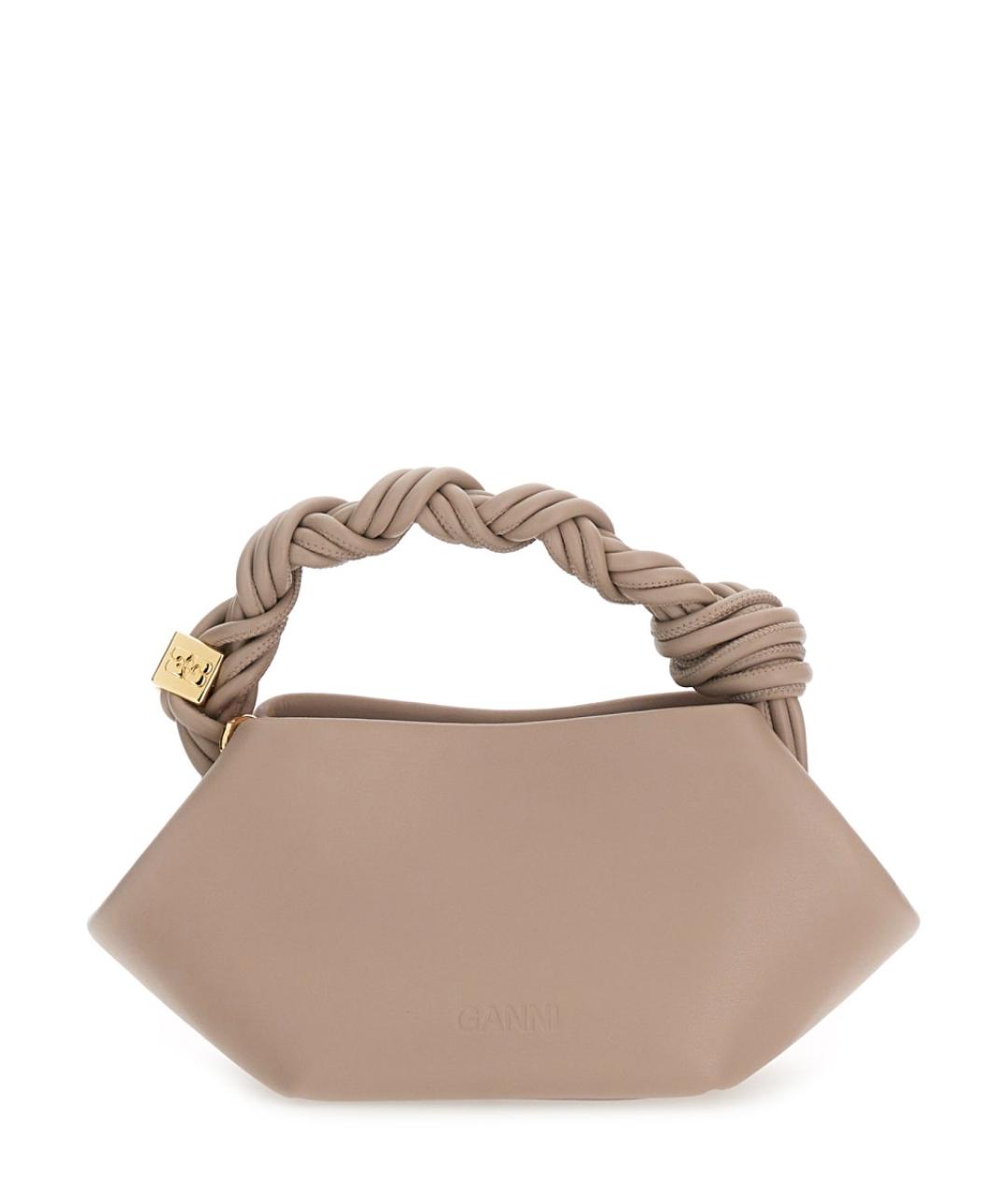 GANNI Бежевая кожаная сумка через плечо, фото 3
