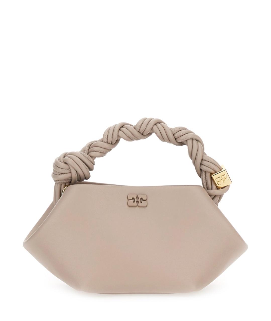 GANNI Бежевая кожаная сумка через плечо, фото 1