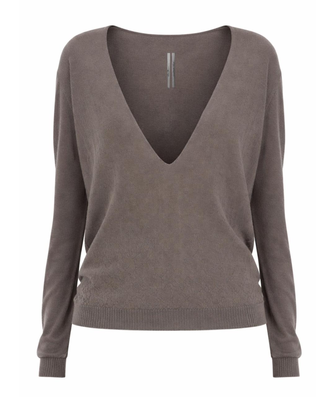 RICK OWENS Коричневый шерстяной джемпер / свитер, фото 1