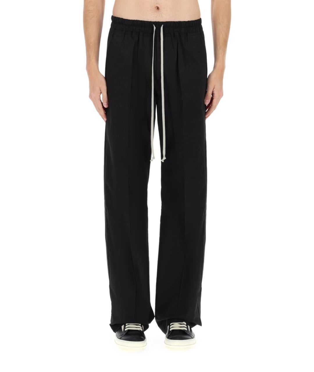 RICK OWENS Черные хлопковые повседневные брюки, фото 6