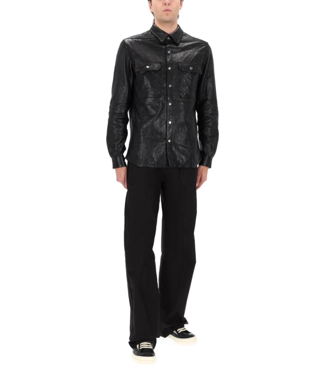 RICK OWENS Черные хлопковые повседневные брюки, фото 2