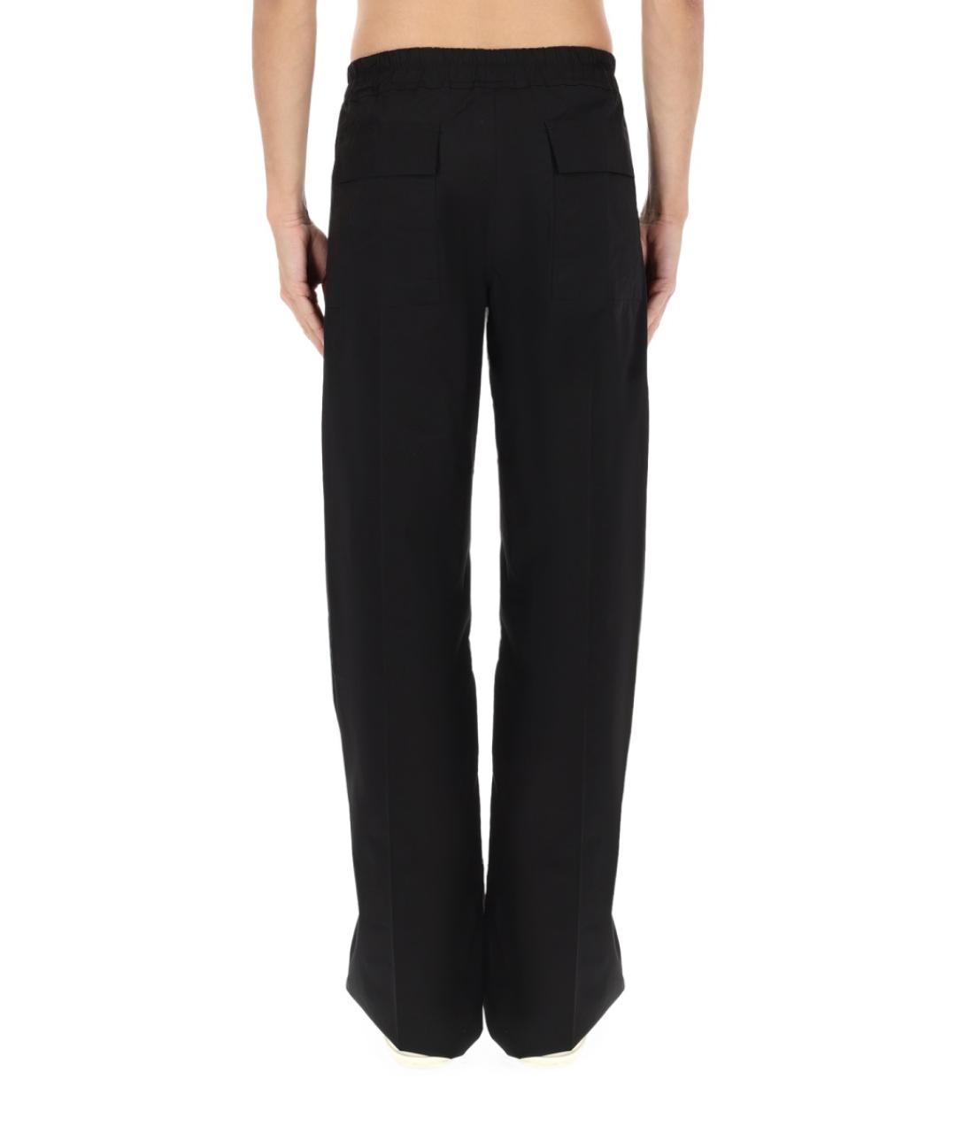 RICK OWENS Черные хлопковые повседневные брюки, фото 5