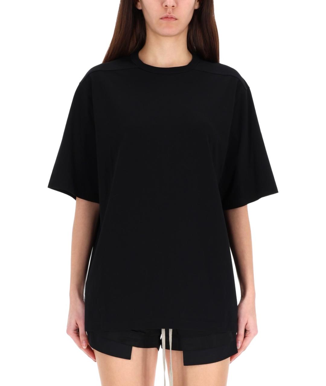 RICK OWENS Черная хлопковая футболка, фото 4