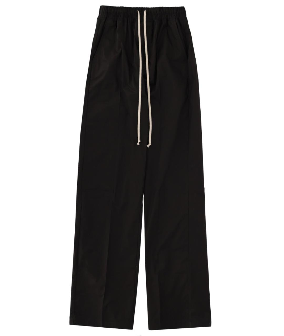 RICK OWENS Черные хлопковые прямые брюки, фото 1