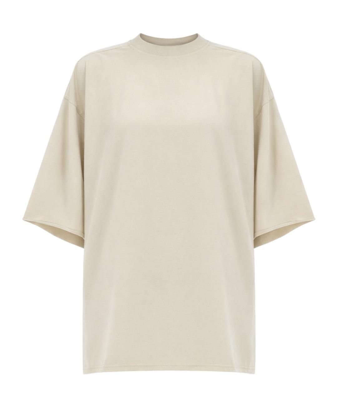 RICK OWENS Бежевая хлопковая футболка, фото 1