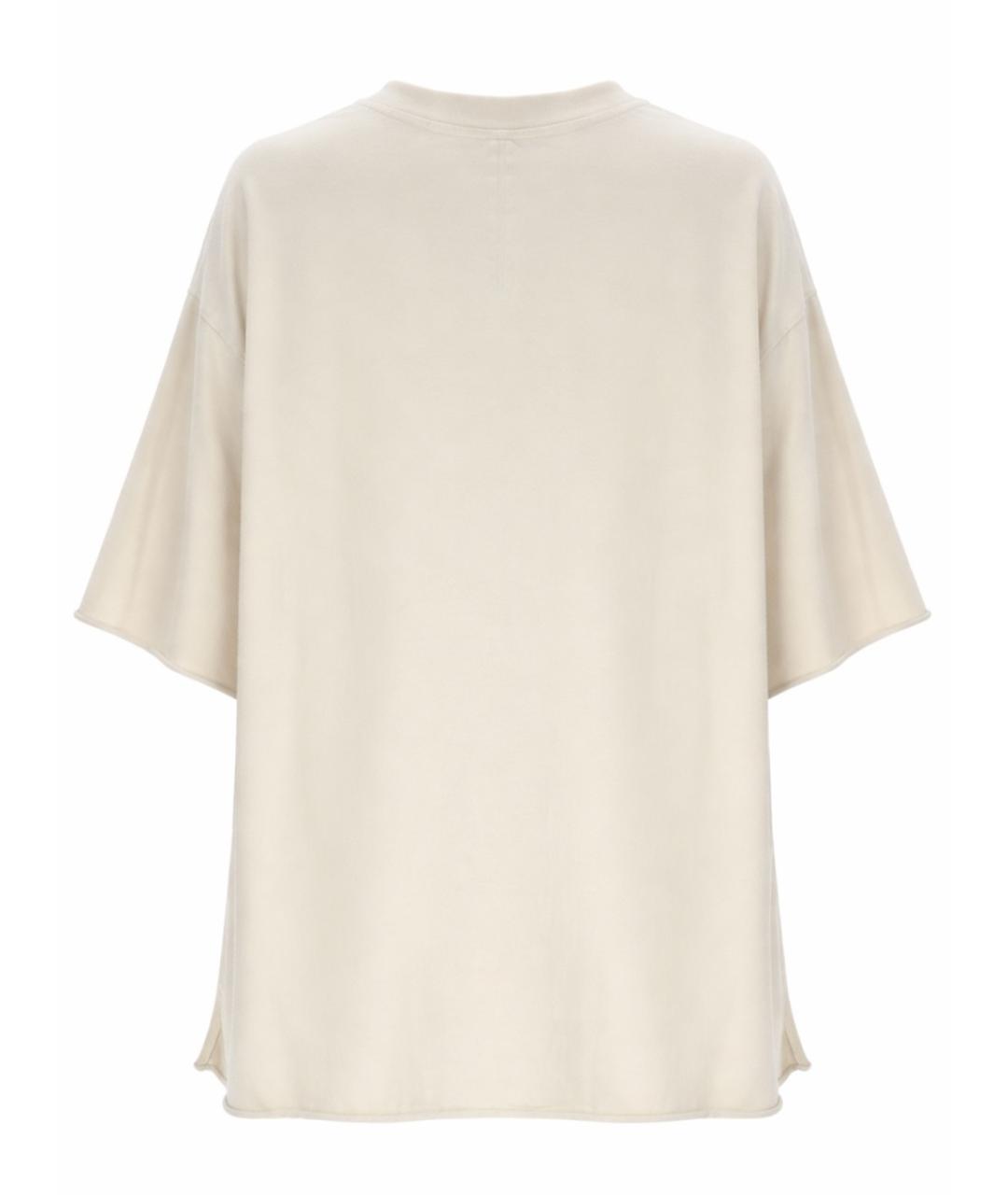 RICK OWENS Бежевая хлопковая футболка, фото 3