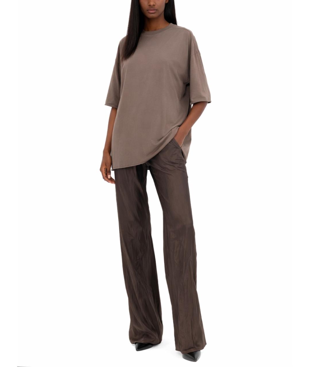 RICK OWENS Коричневые прямые брюки, фото 2