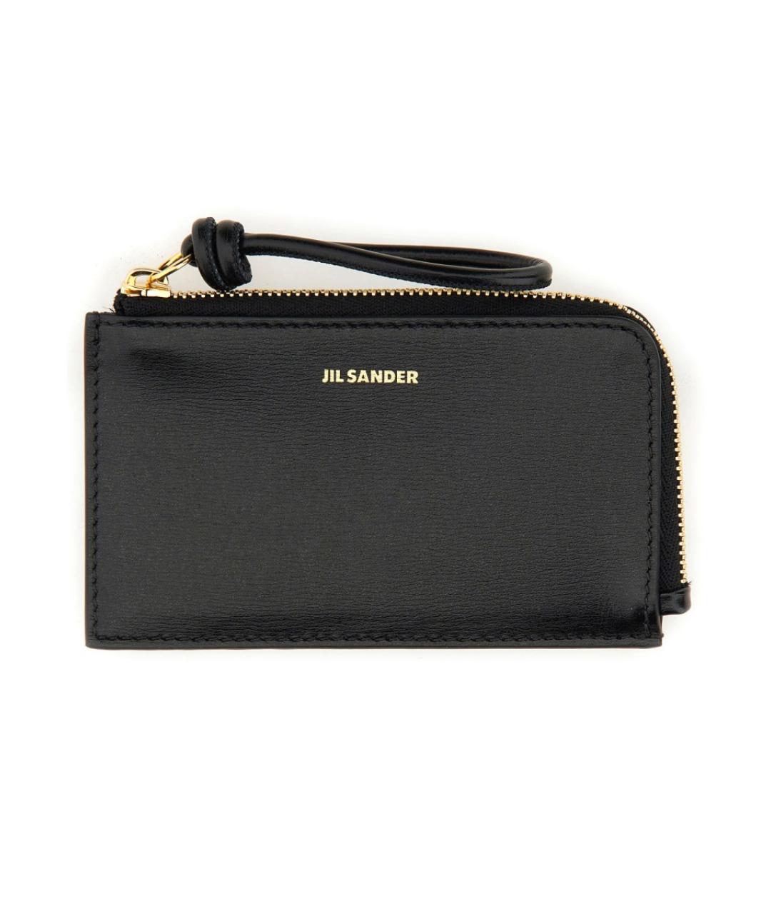 JIL SANDER Черный кожаный кошелек, фото 1