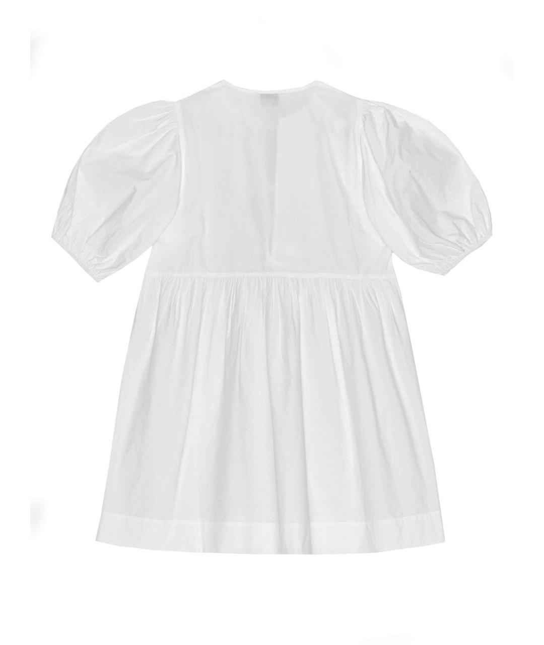 GANNI Белое хлопковое повседневное платье, фото 3