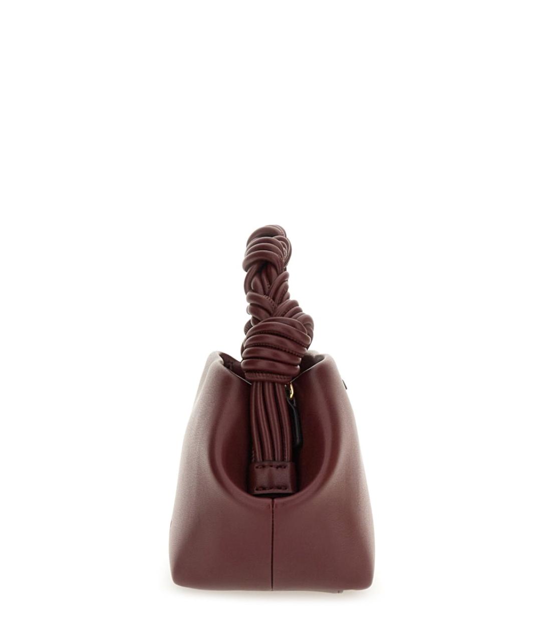 GANNI Бордовая кожаная сумка через плечо, фото 4