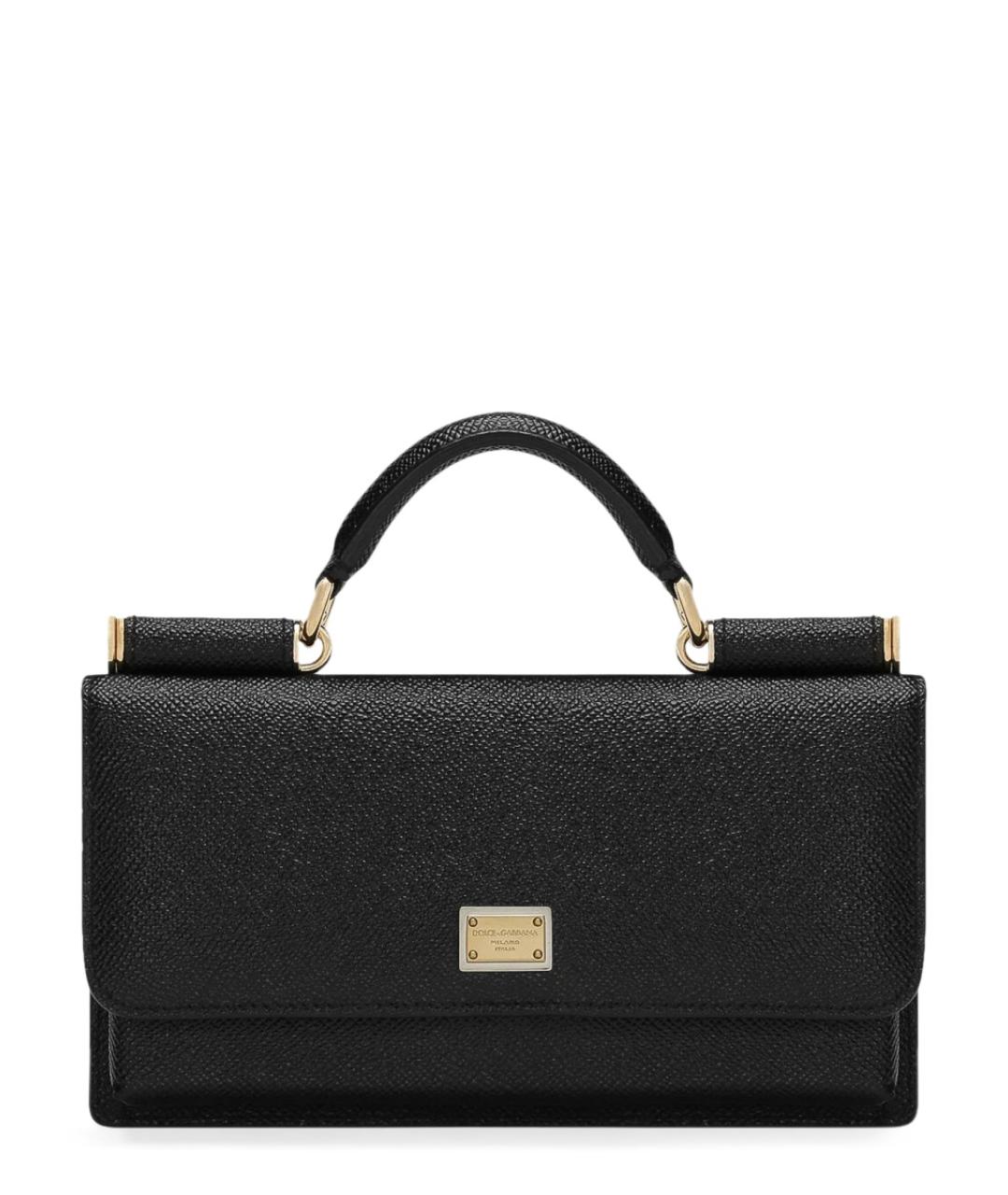 DOLCE&GABBANA Черная кожаная сумка через плечо, фото 1