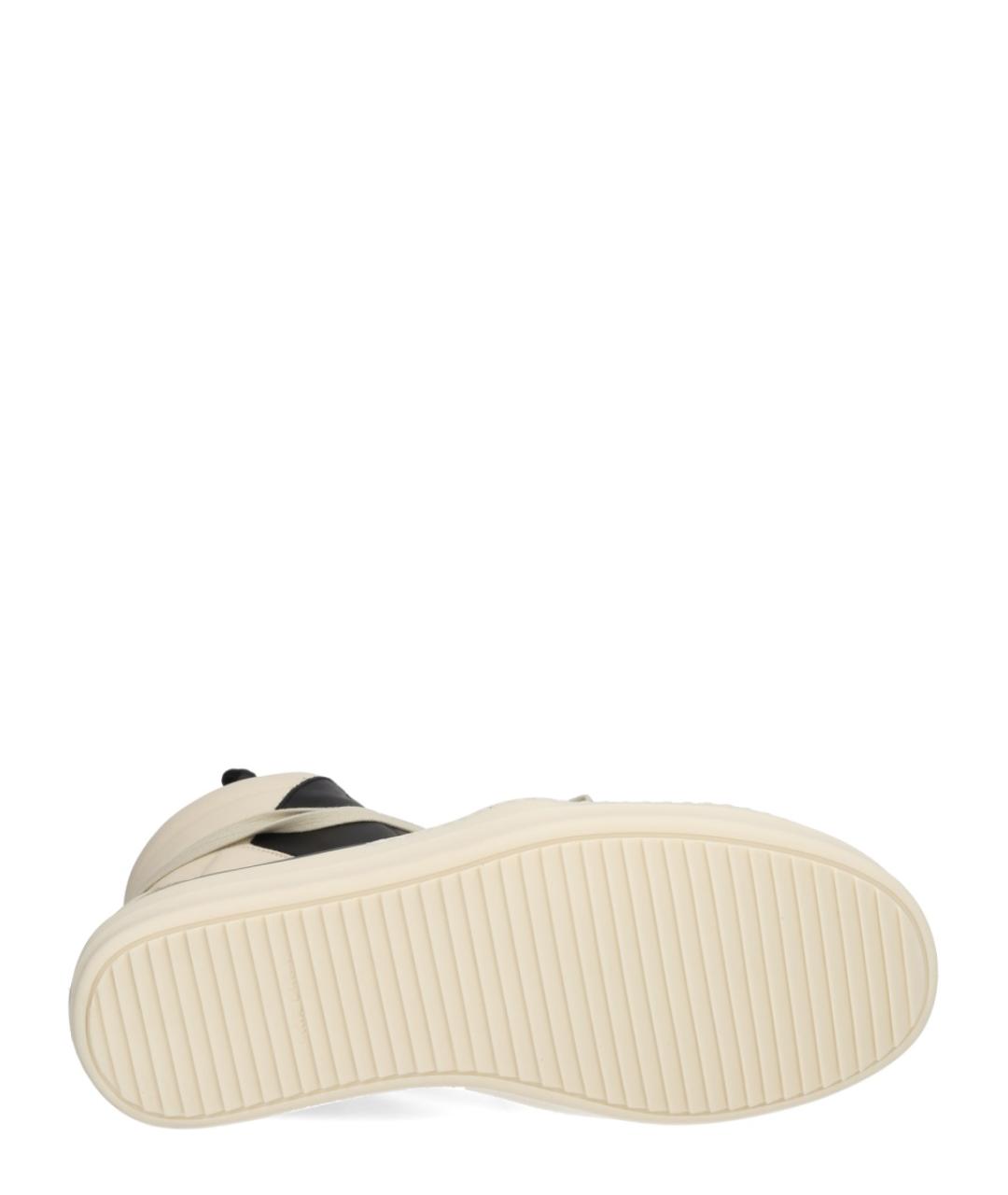 RICK OWENS Черные кожаные высокие кроссовки / кеды, фото 5