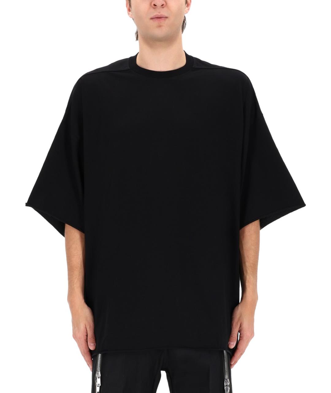 RICK OWENS Черная хлопковая футболка, фото 4