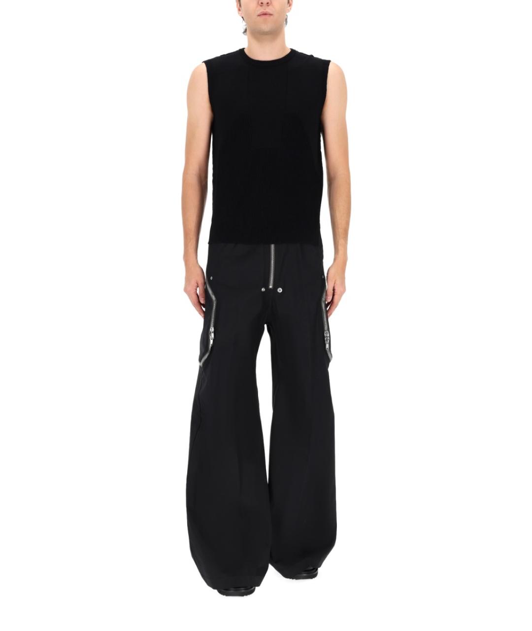 RICK OWENS Черные хлопковые повседневные брюки, фото 2