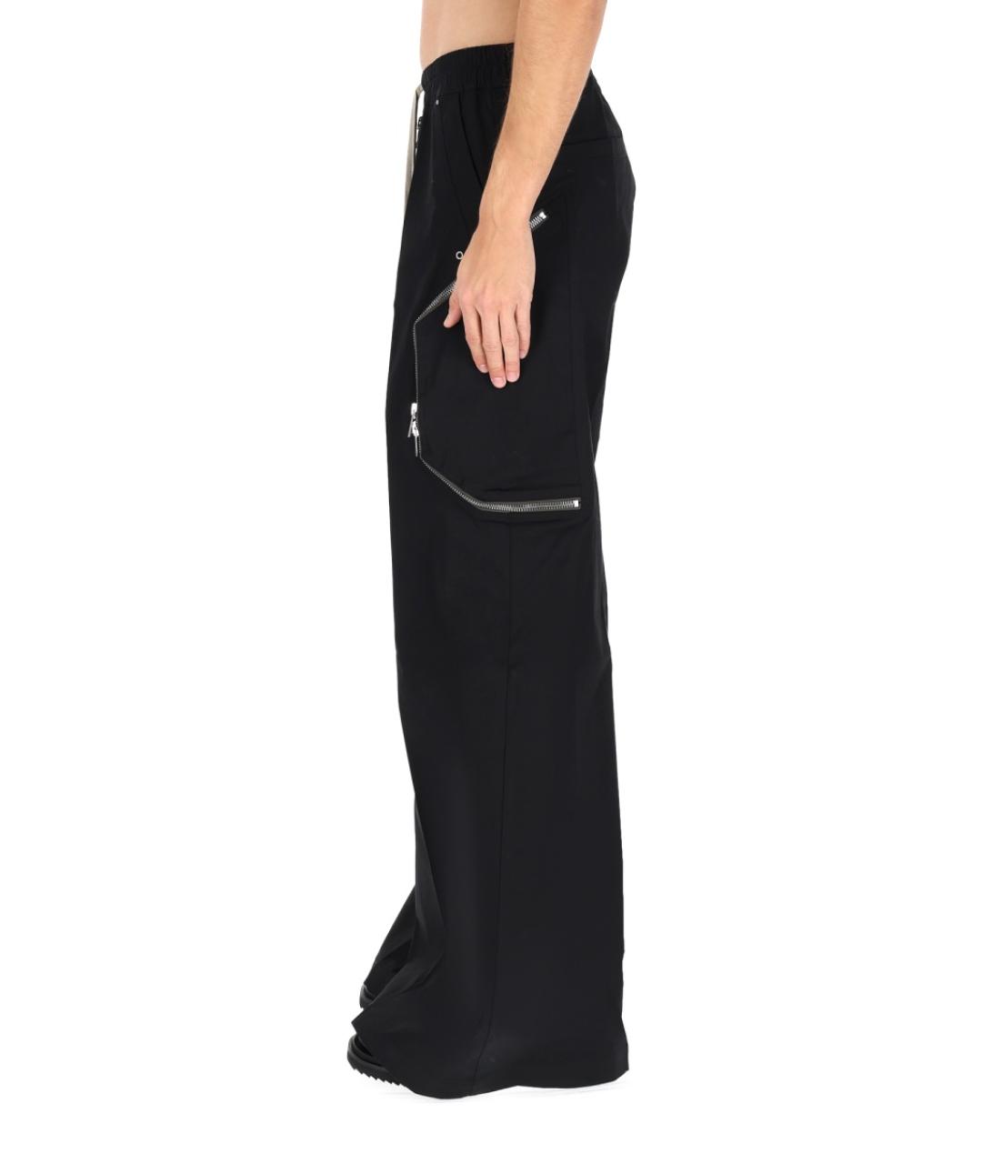 RICK OWENS Черные хлопковые повседневные брюки, фото 4