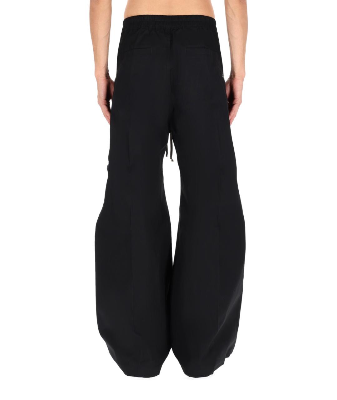 RICK OWENS Черные хлопковые повседневные брюки, фото 5