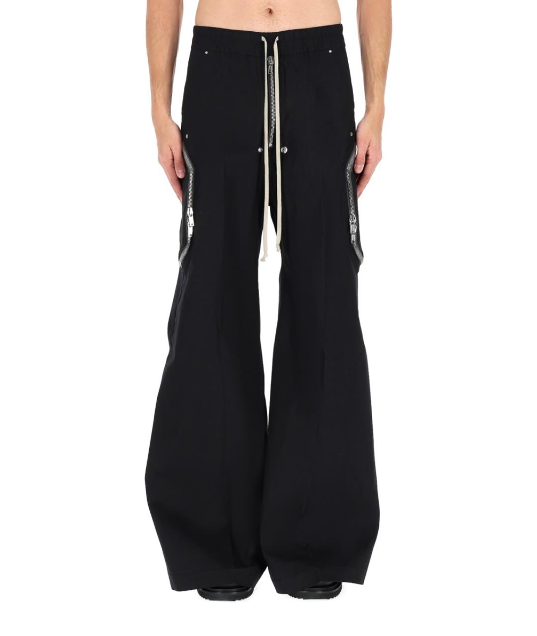 RICK OWENS Черные хлопковые повседневные брюки, фото 6