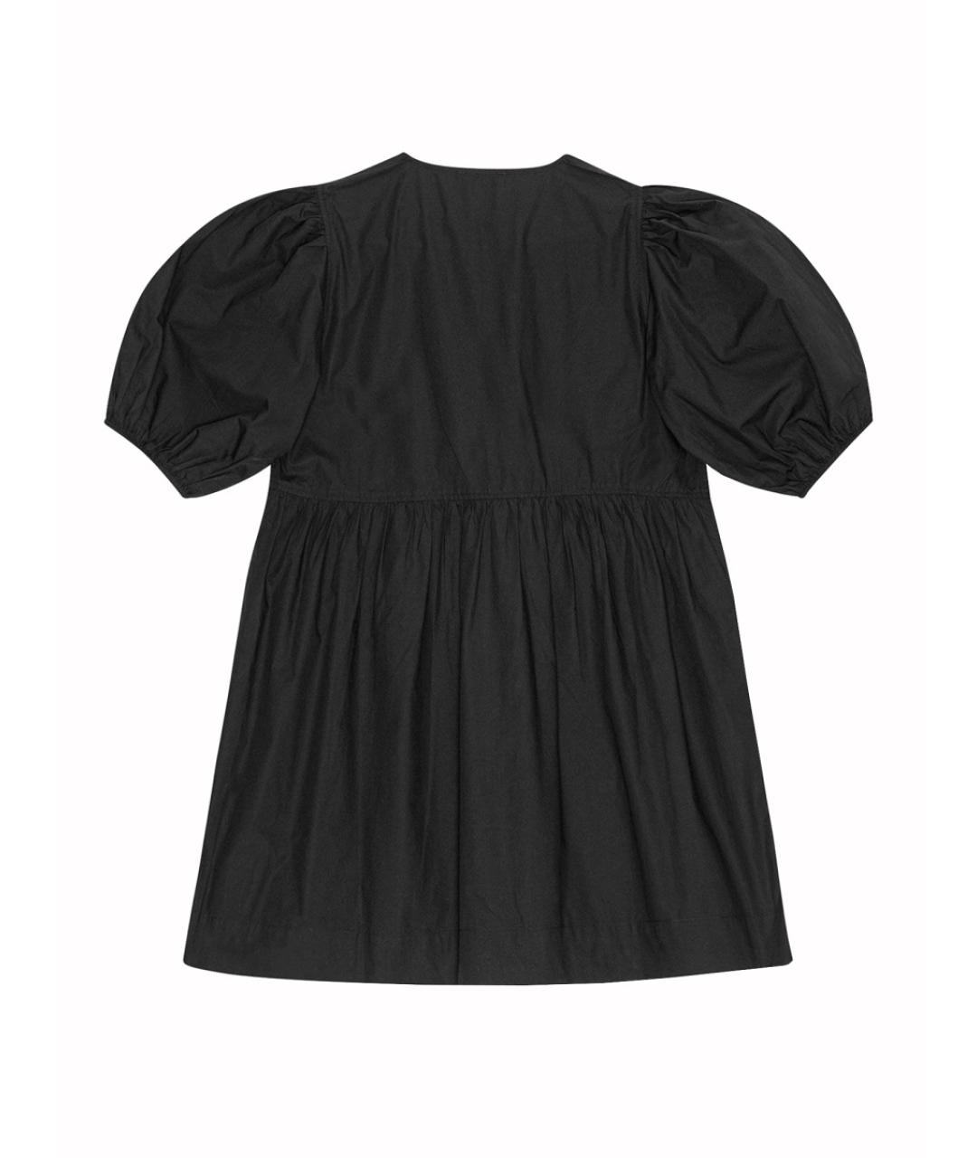 GANNI Черное хлопковое повседневное платье, фото 3