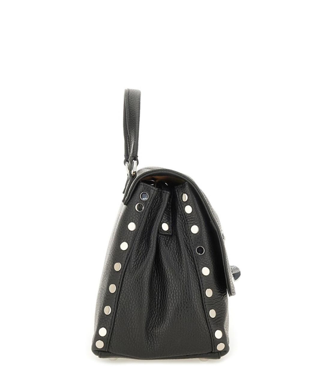 ZANELLATO Черная кожаная сумка с короткими ручками, фото 4