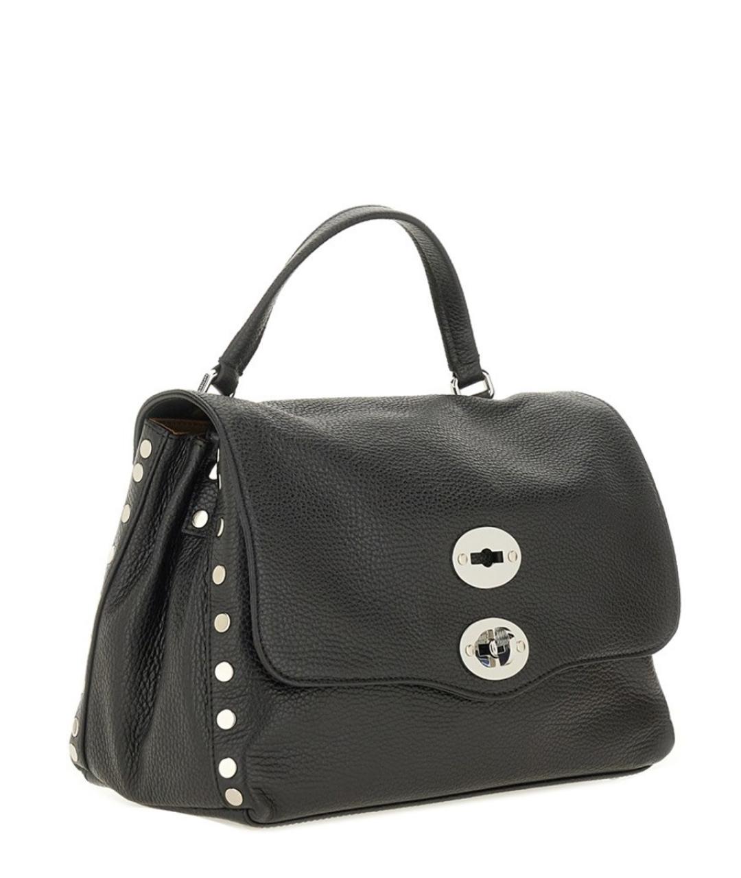 ZANELLATO Черная кожаная сумка с короткими ручками, фото 3