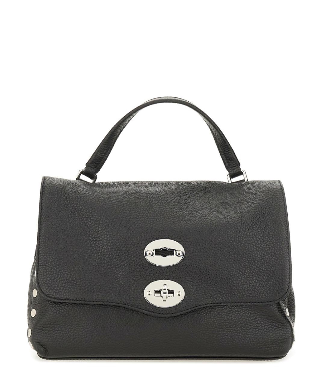 ZANELLATO Черная кожаная сумка с короткими ручками, фото 1