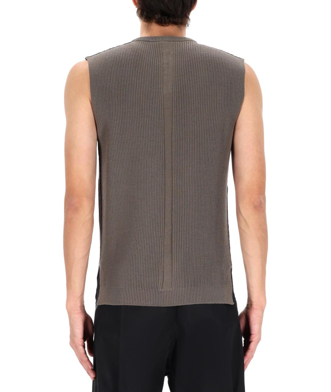 RICK OWENS Коричневая шерстяная жилетка, фото 5