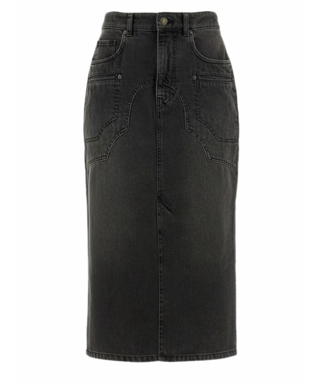 ISABEL MARANT Черная хлопковая юбка миди, фото 1