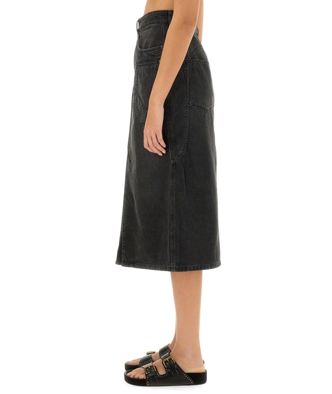 ISABEL MARANT Черная хлопковая юбка миди, фото 4