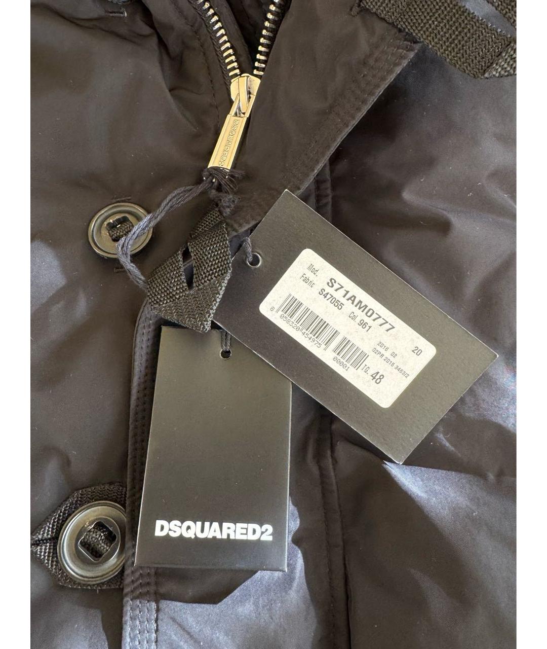 DSQUARED2 Черный полиэстеровый пуховик, фото 8