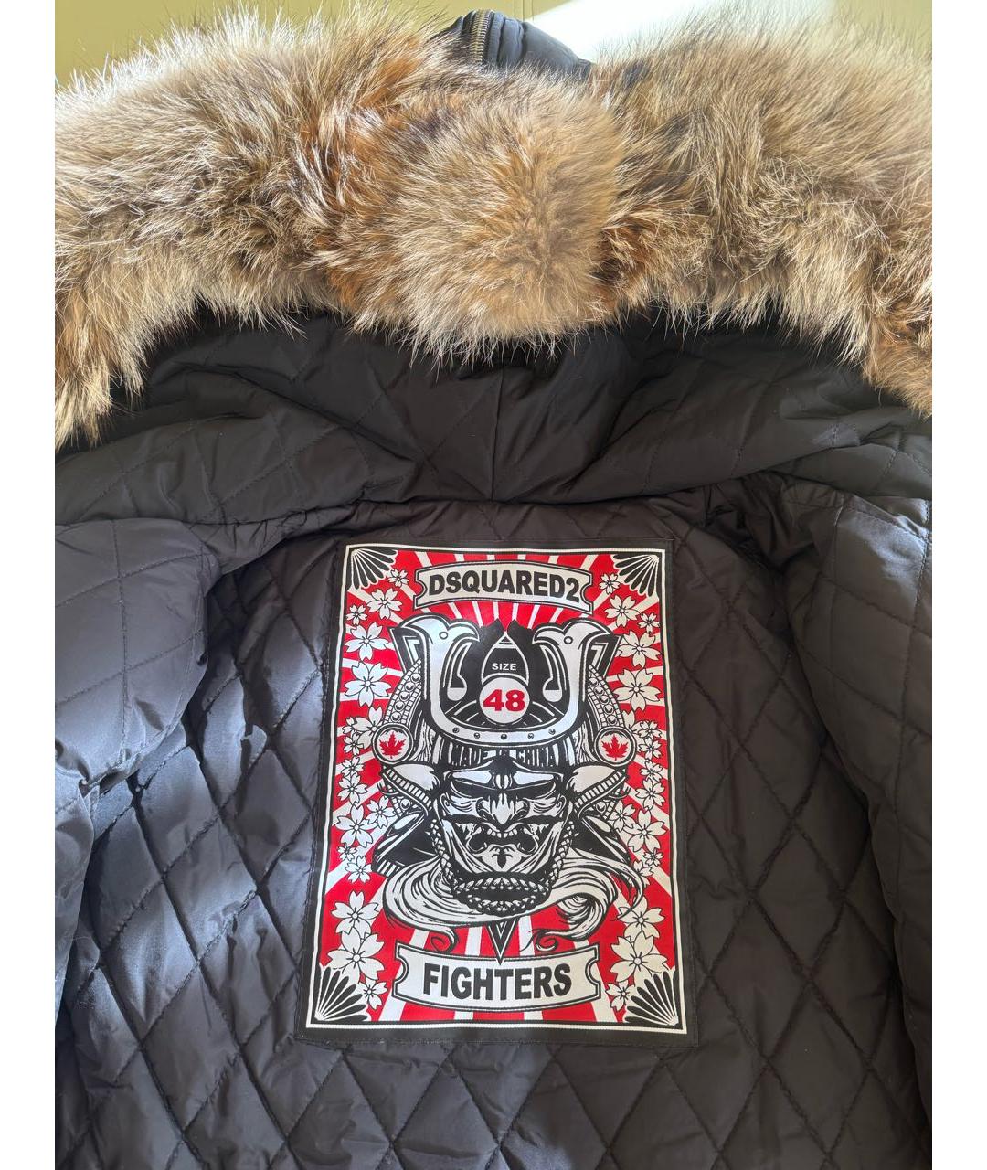 DSQUARED2 Черный полиэстеровый пуховик, фото 5