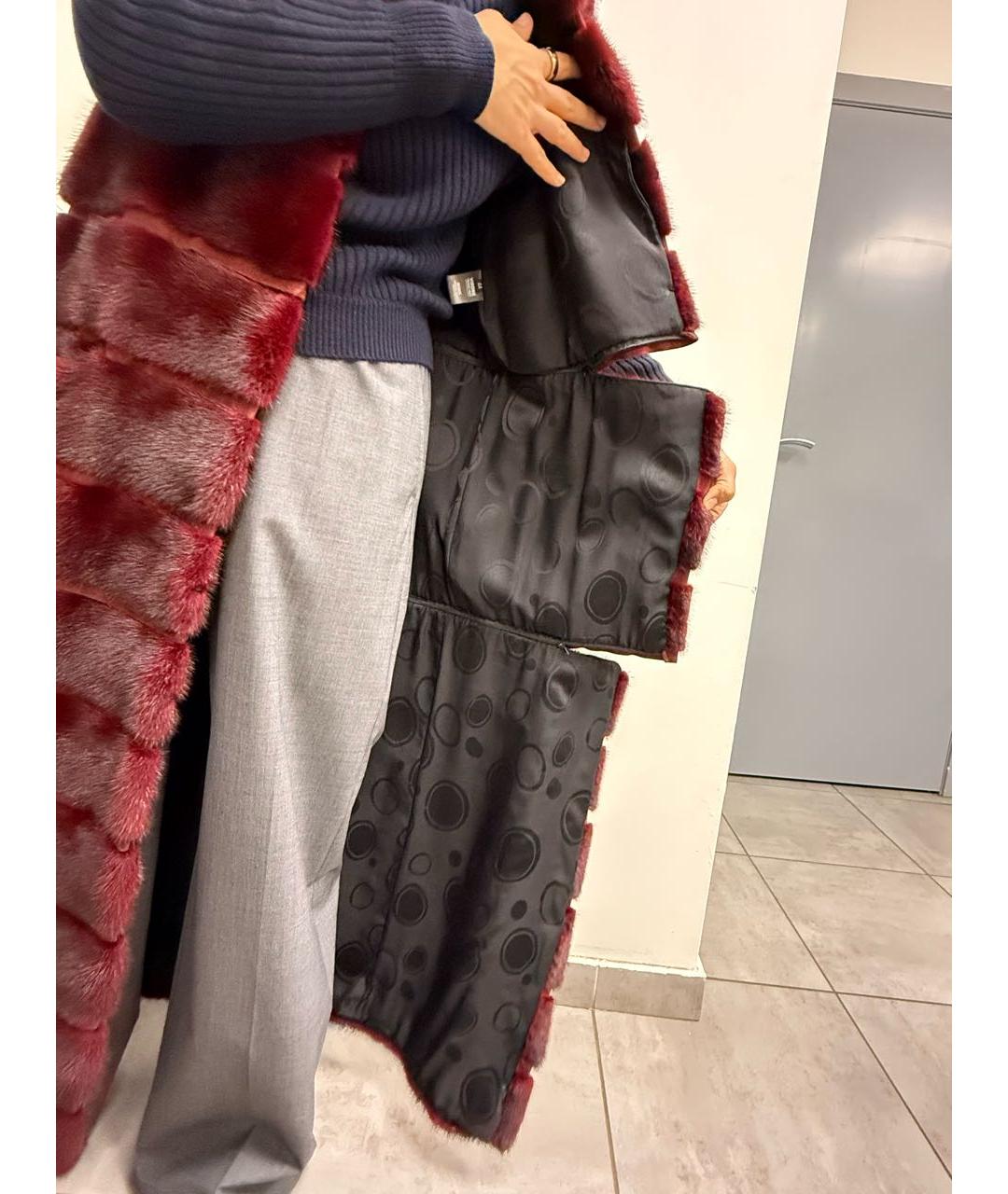 SIMONETTA RAVIZZA Бордовый меховой жилет, фото 4
