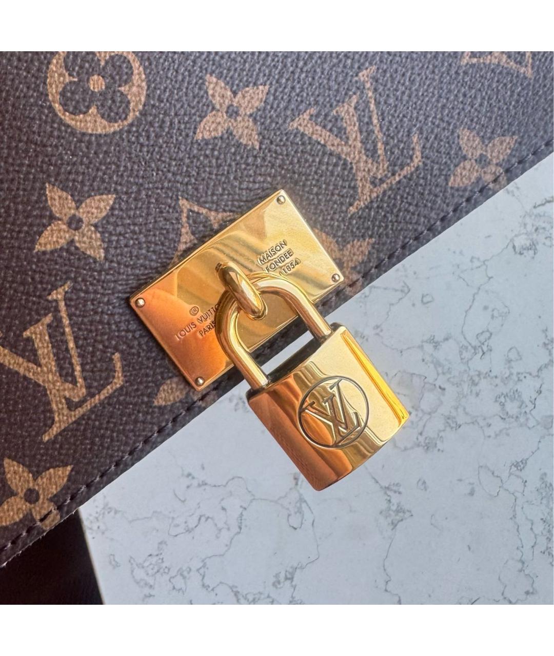 LOUIS VUITTON Коричневая сумка с короткими ручками, фото 8