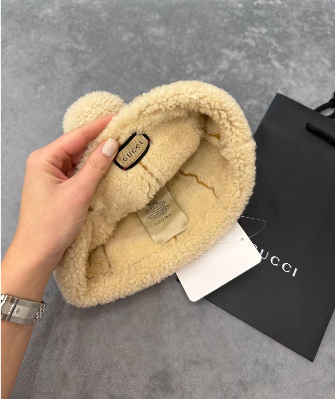 GUCCI Коричневая шерстяная шапка, фото 4