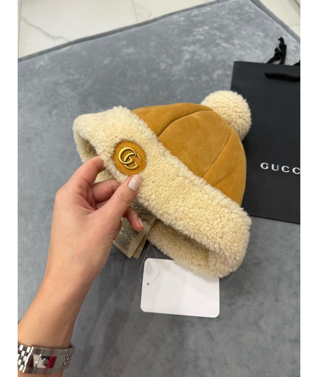 GUCCI Коричневая шерстяная шапка, фото 7