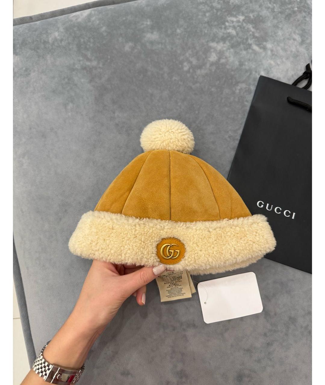 GUCCI Коричневая шерстяная шапка, фото 6