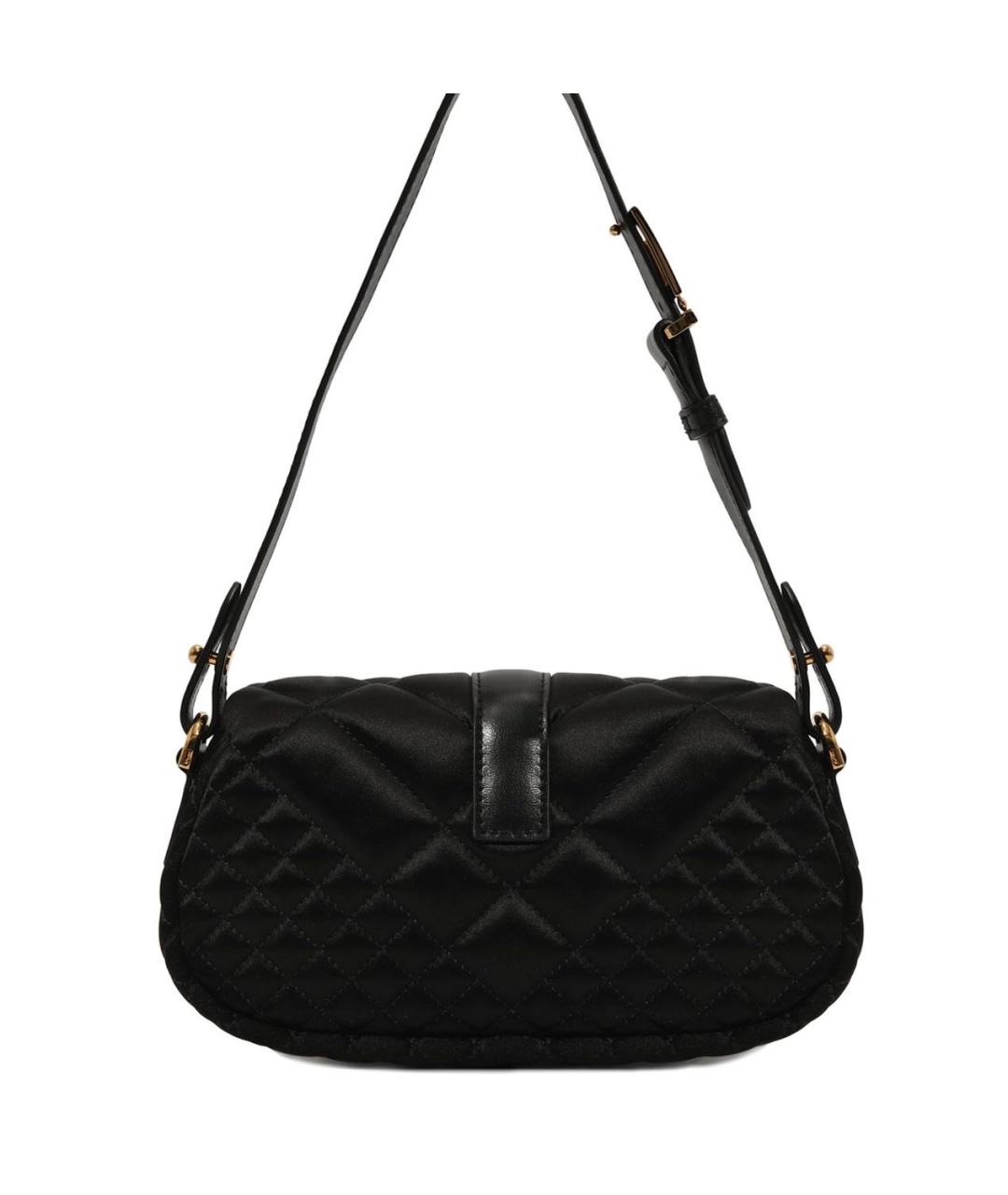 VERSACE Черная шелковая сумка с короткими ручками, фото 3